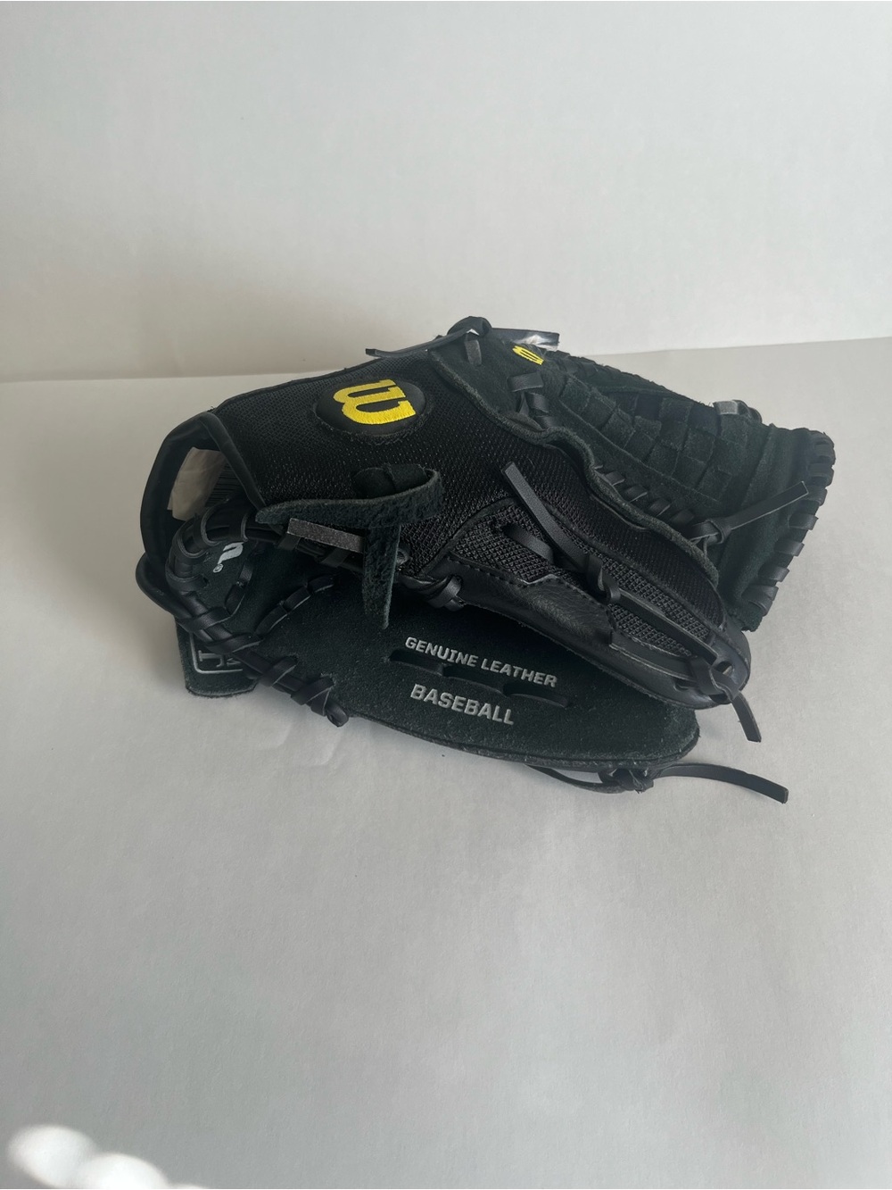 Wilson Black Baseball Glove with White Logo Patch